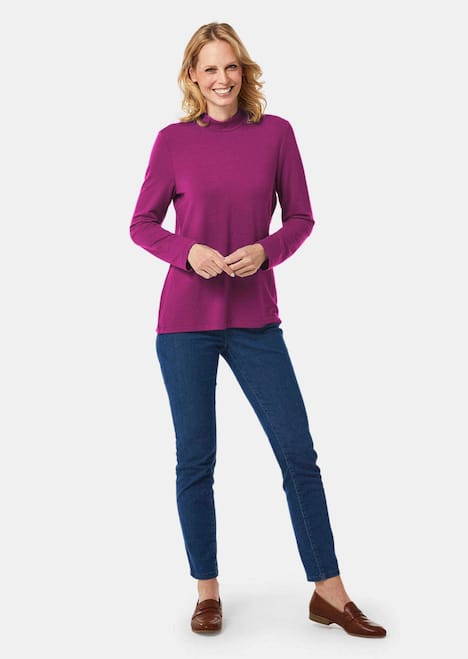 Stehkragenshirt mit Langarm