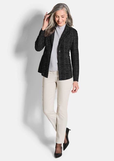 GOLDNER Blazer Jersey blazer in tweedlook