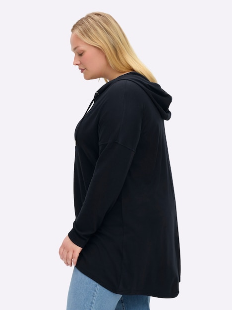Sweatshirt Langarm Uni Mit Kapuze