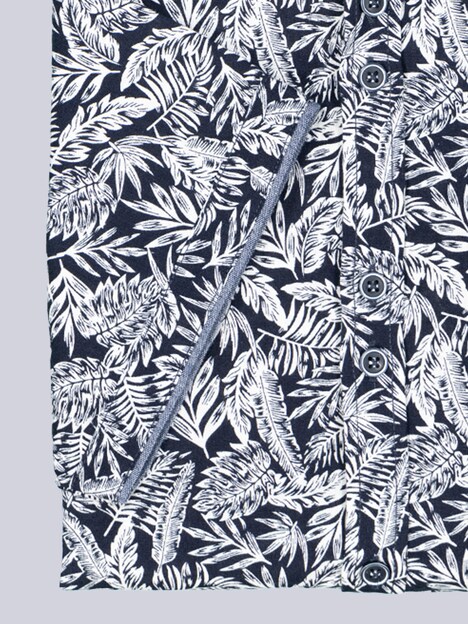 Herren Kurzarm-Hemd gemustert , Marineblau