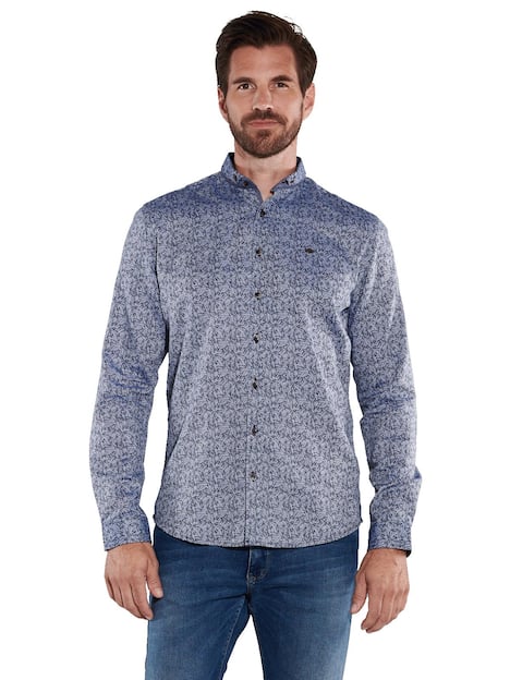 engbers Herren Langarm-Hemd gemustert , Saphirblau