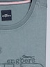 Herren Rundhals-T-Shirt mit Stickerei , Mittelblau