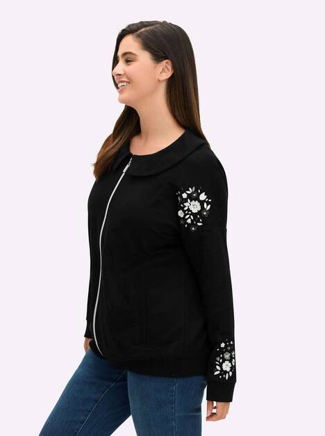 Sweatjacke Langarm Sonstiges Muster Hemdkragen