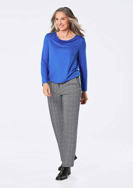 GOLDNER Jersey broek Broek met elastische band en biesjes