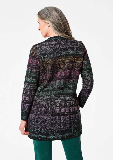 Multicolor-Cardigan mit Stehkragen