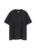 Baumwoll-T-Shirt mit Logo-Print und V-Neck