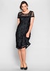 Spitzenkleid Kurzarm Uni