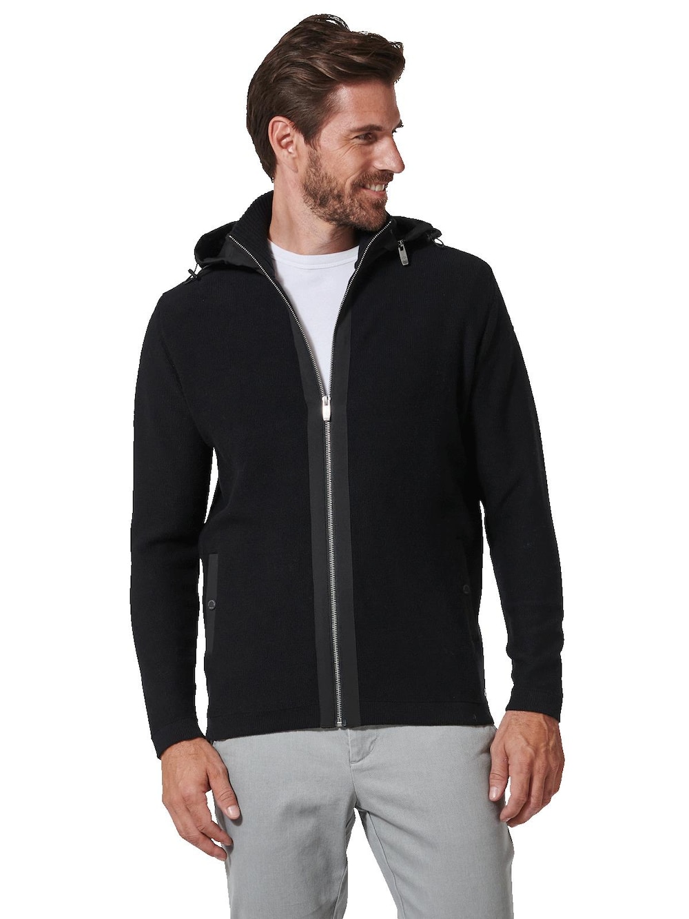 engbers Herren Strickjacke regular , Schwarz