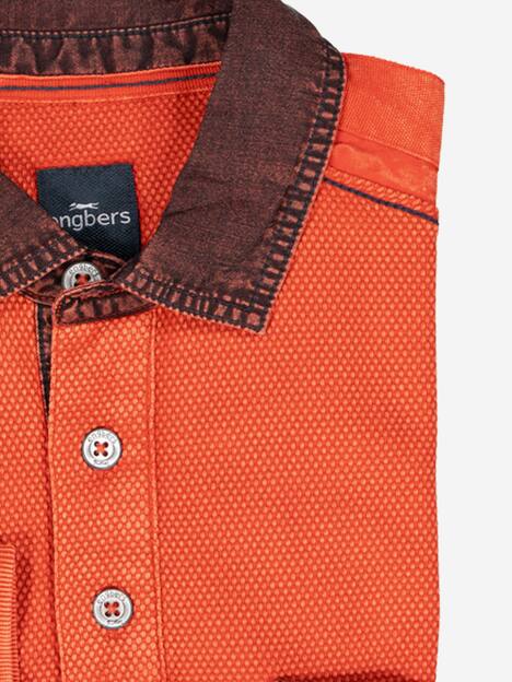engbers Herren Langarm-Shirt mit Polo-Kragen , Orange
