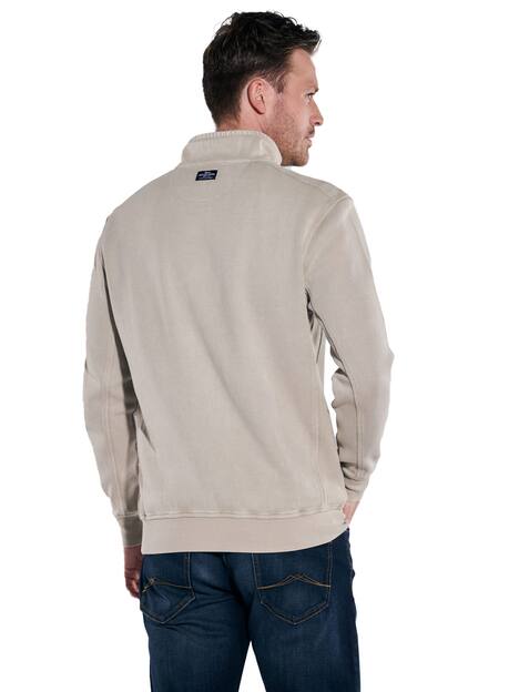 engbers Herren Sweatshirt mit Troyerkragen , Braunbeige