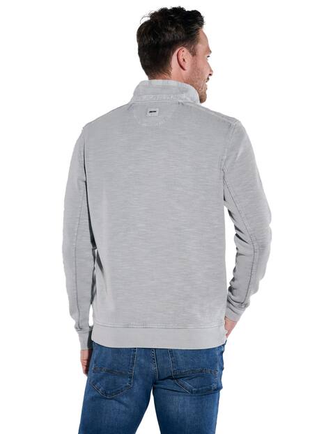 engbers Herren Sweatshirt mit Troyerkragen , Hellgrau