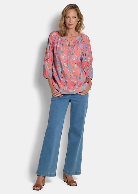 Viskosebluse mit Paisley-Muster