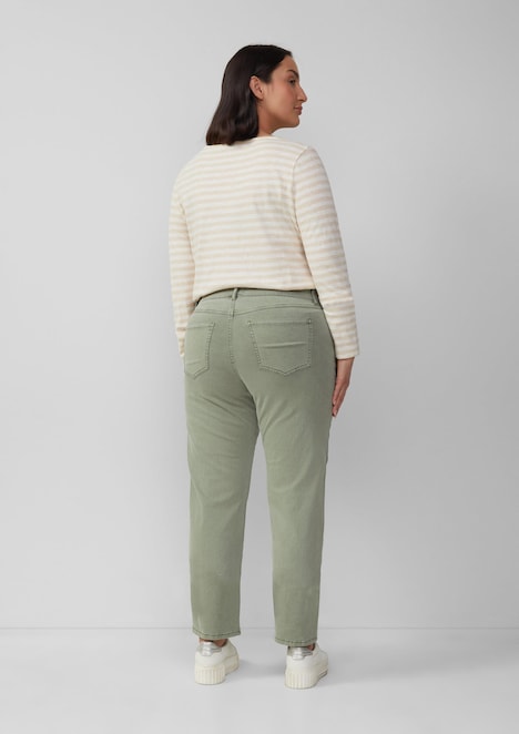 Gewaschene Hose im Slim Fit aus Baumwollsatin