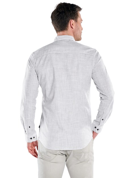 Herren Hemd gemustert , Braunbeige