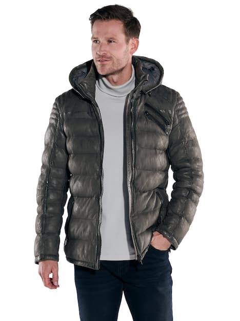 engbers Herren Lederjacke , Schwarzbraun