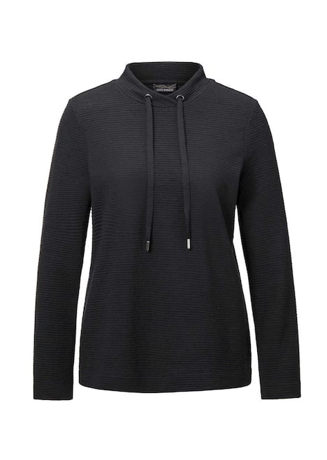 Langarm Viskose-Pullover, Stehbund