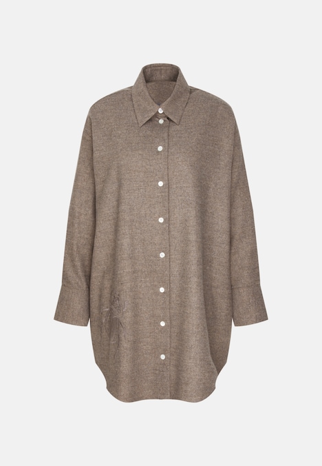 Damen Longbluse - Uni Melange