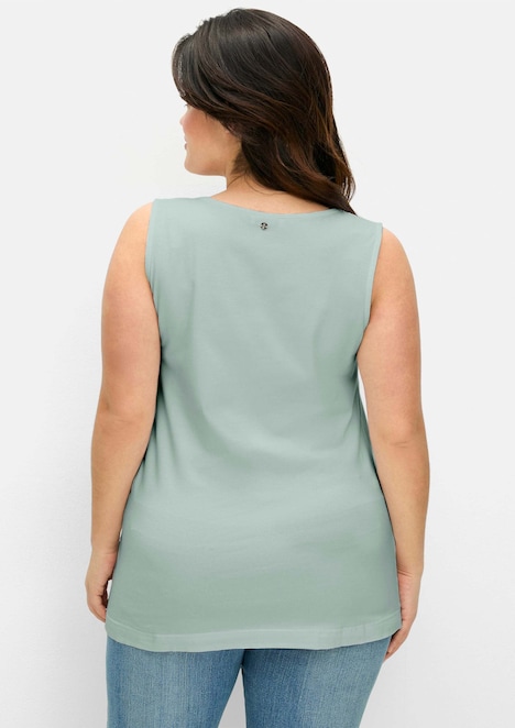 Tanktop Ärmellos Uni Ohne Kragen