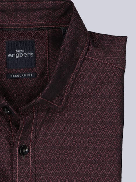 engbers Herren Langarm-Hemd gemustert , Bordeaux