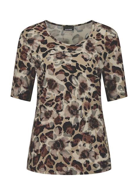 GOLDNER Shirt Shirt met bloemen- en luipaardmotief