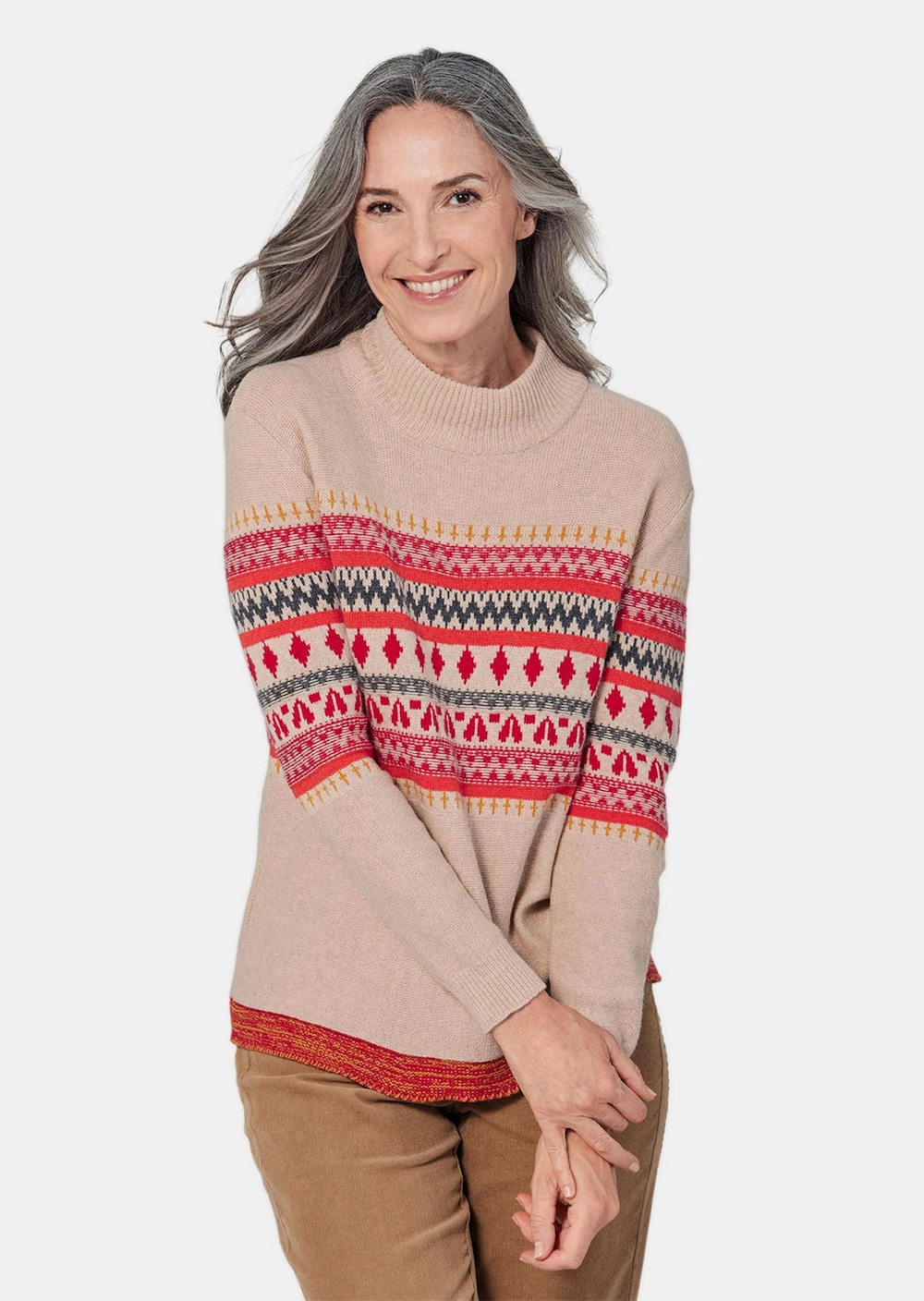 Strickpullover mit Rollkragen