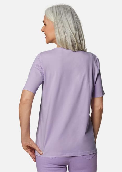 GOLDNER Kanten shirt Shirt met ronde hals en gehaakt kant