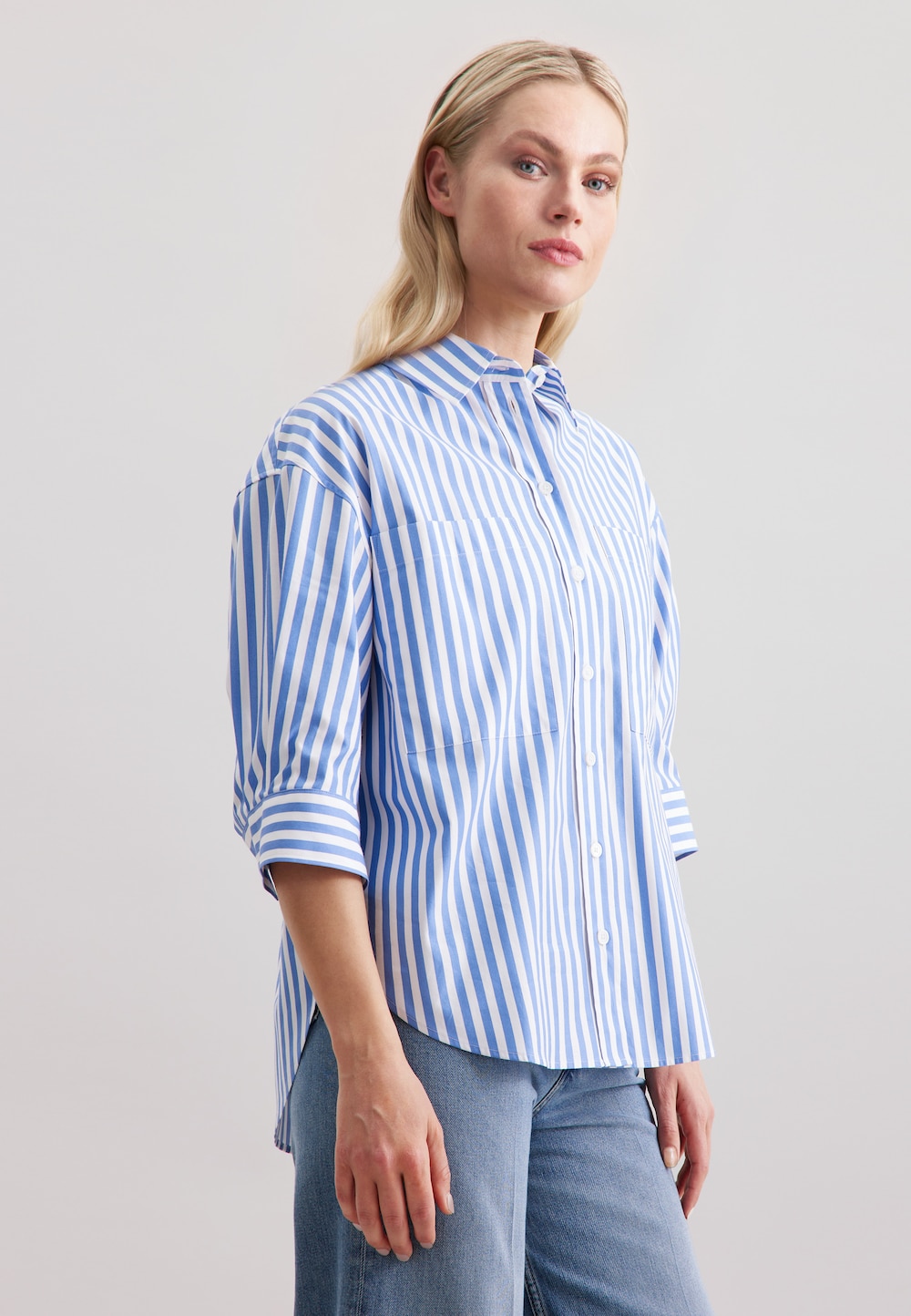 Damen Longbluse - Streifen