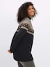 Langarm-Pullover Jacquardpullover im Norweger-Stil Langarm Stehkragen