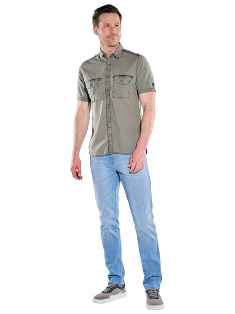 Herren Sportives Hemd im Safari-Look , Oliv