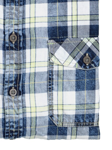 Herren Kurzarm-Hemd kariert , Gruen