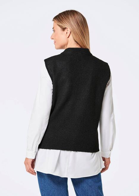 Edler Rippstrick Pullunder, Stehkragen