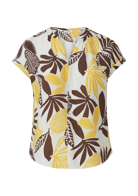 Strukturierte Bluse mit Raff-Details