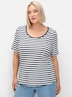 T-Shirt Streifenshirt mit Rundhalsausschnitt Kurzarm Streifen keine Angabe