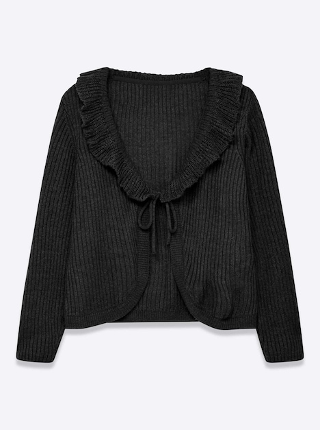 Strickjacke Langarm Volantkragen