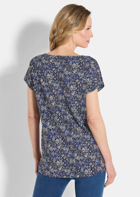 Halbarm Printshirt, U-Boot-Ausschnitt