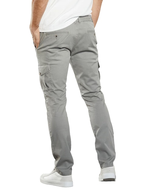 Herren Cargo-Hose mit Tunnelzug , Grau