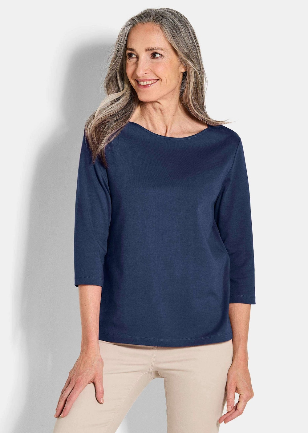 Basic Shirt mit U-Boot-Ausschnitt