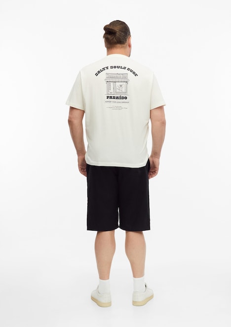Baumwoll-T-Shirt mit Front- und Rückenprint