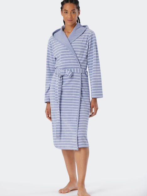 Schiesser Damen Bademantel Feather Terry - grau