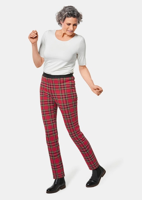 Comfortabele geruite stretchbroek