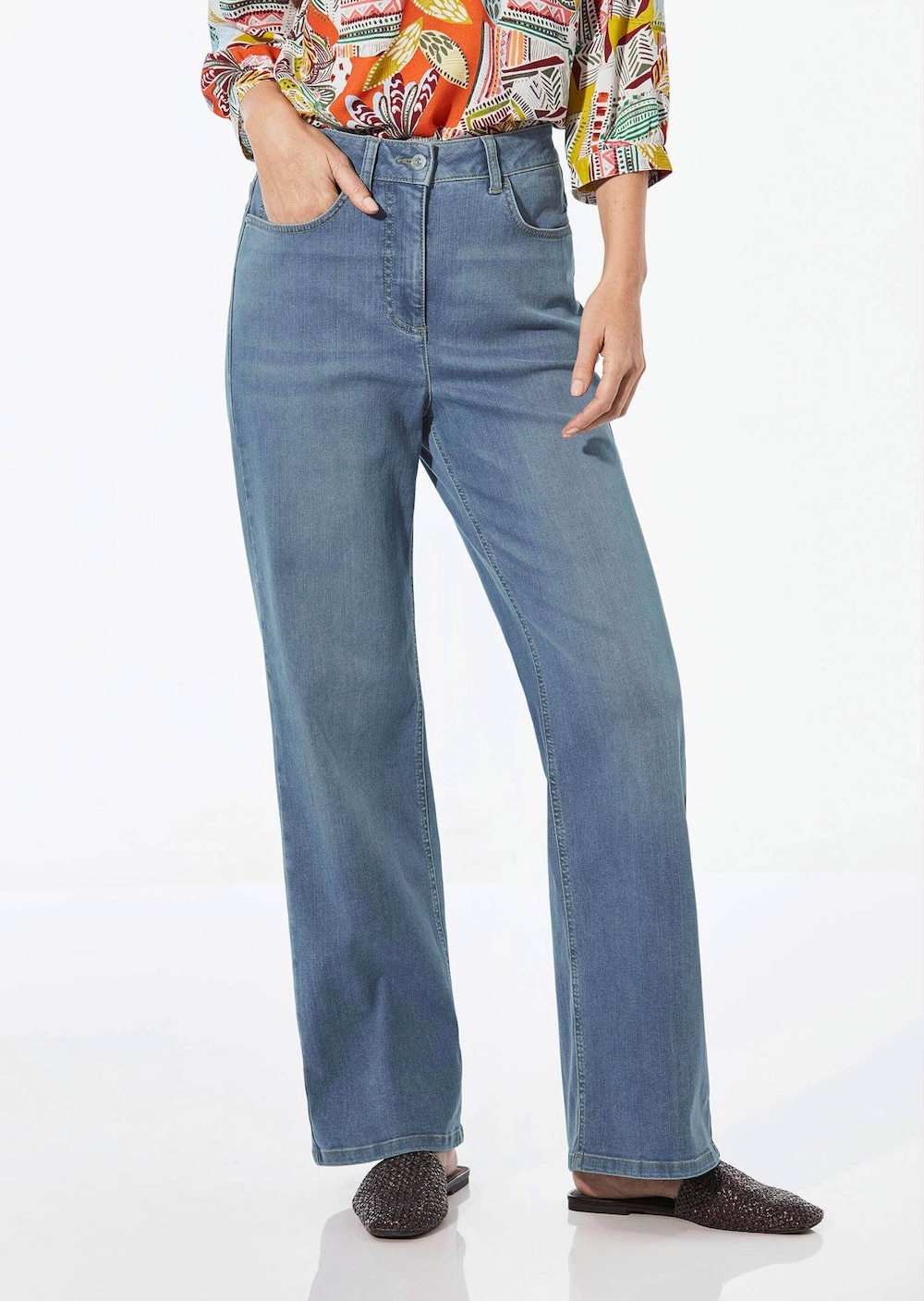Denim Jeans mit weitem Bein