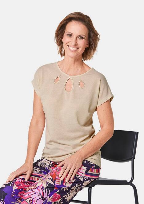 GOLDNER Shirt Elegant shirt met fijn glansgaren