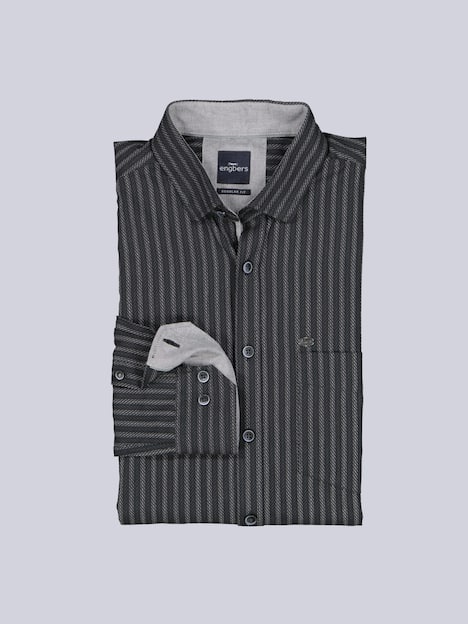 engbers Herren Hemd gemustert , Grau