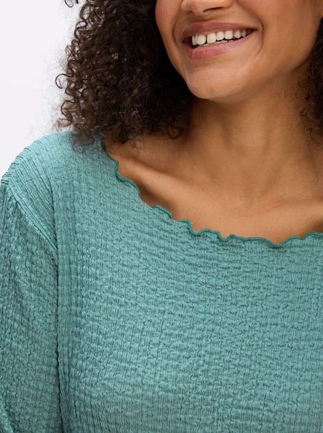Langarm-Shirt Langarmshirt aus stretchiger Smok-Qualität Langarm