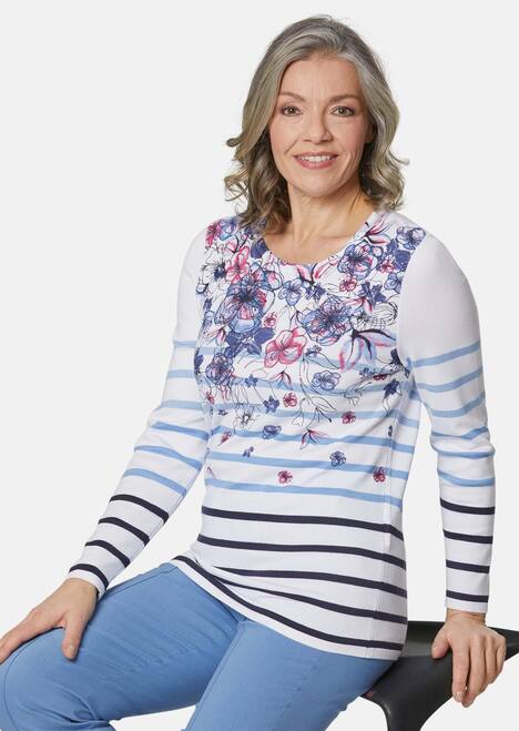 Blütenreicher Druckpullover