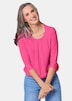 Chiffon-Shirt mit 3/4-Arm, Rundhals