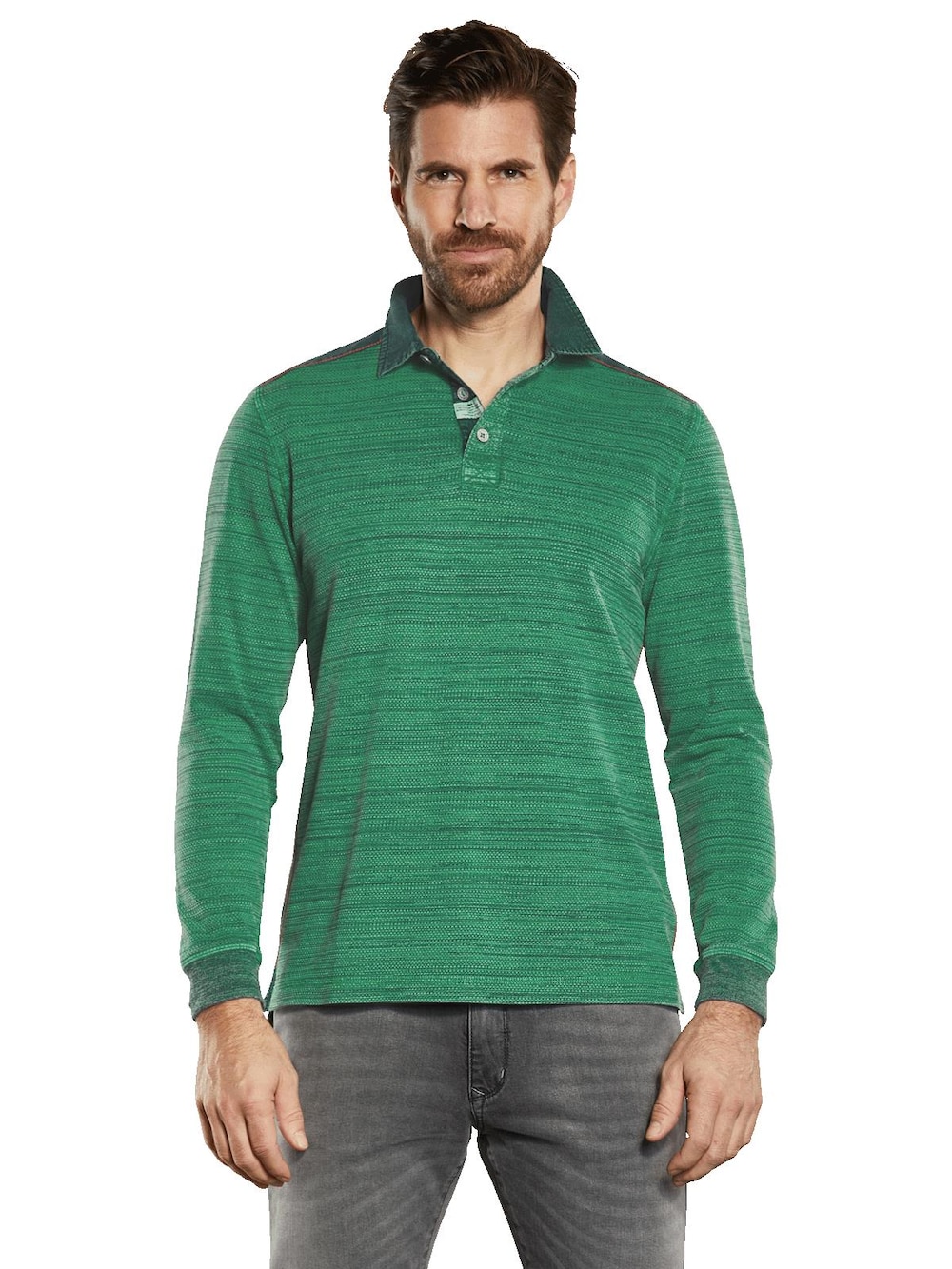 Langarm-Shirt mit Polokragen