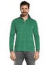 Herren Langarm-Shirt mit Polokragen , Grasgruen