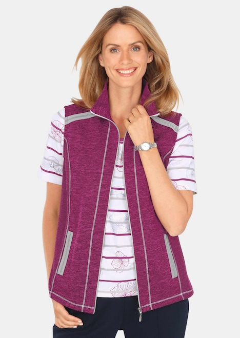 Freizeitweste aus wärmenden Strickfleece mit Stehkragen