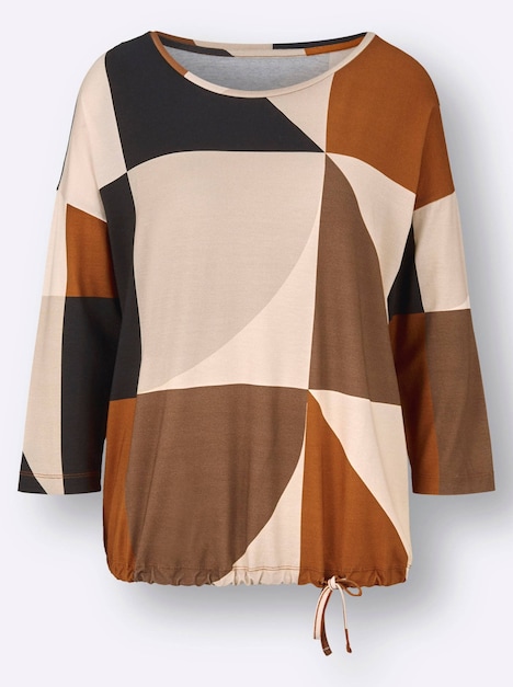 Shirt Langarm Mehrfarbig Ohne Kragen